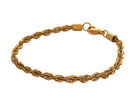 Stainless Steel/Gold-IP Diamond Cut Rope Chain Bracelet