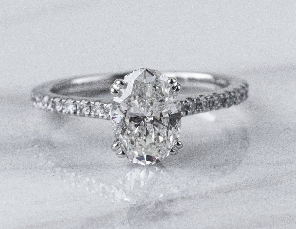 1 5/6ct. t.w. Oval Cut Diamond Engagement Ring in 14K White Gold