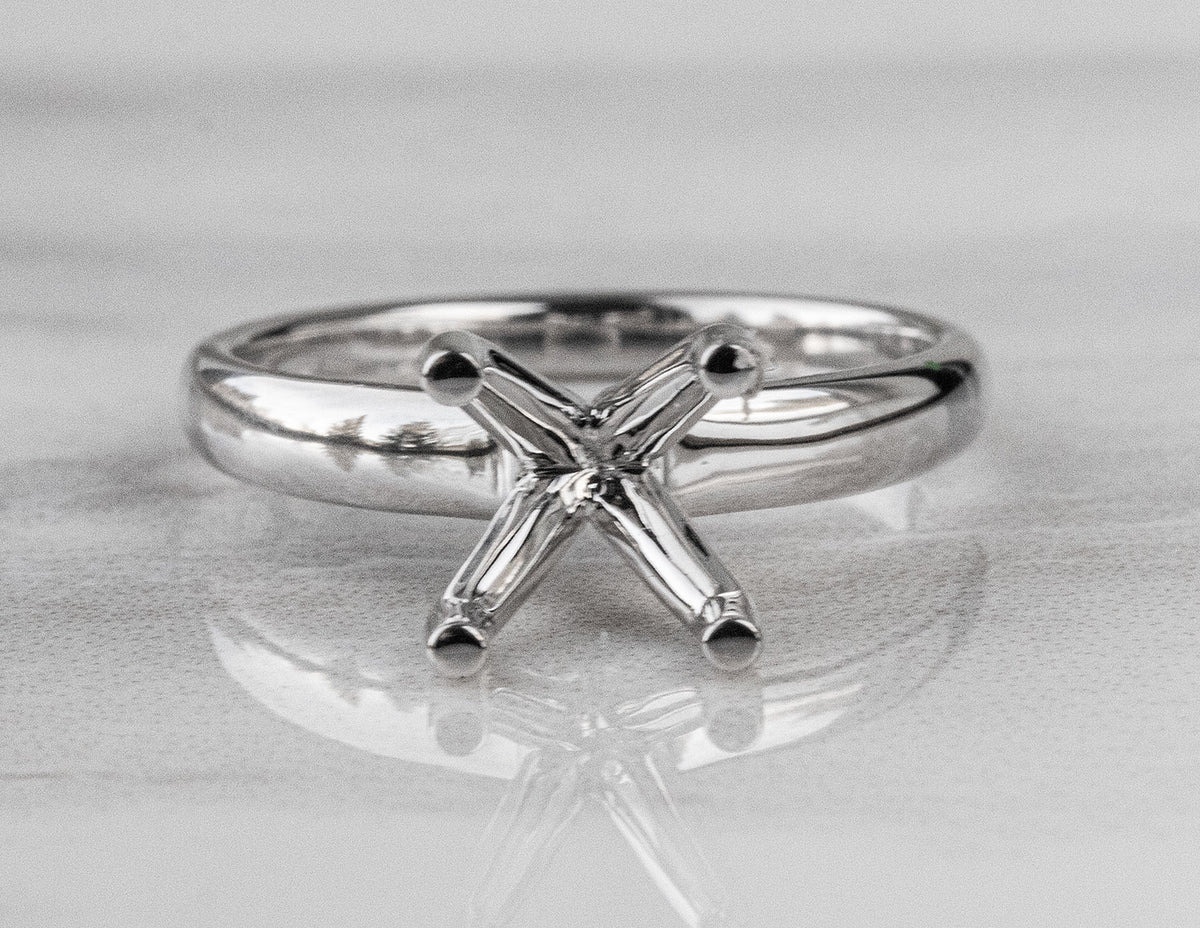 3mm Solitaire Engagement Ring in 14K White Gold