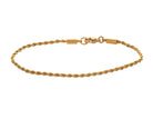 7" Gold Ion-Plated Stainless Steel Rope Chain Bracelet