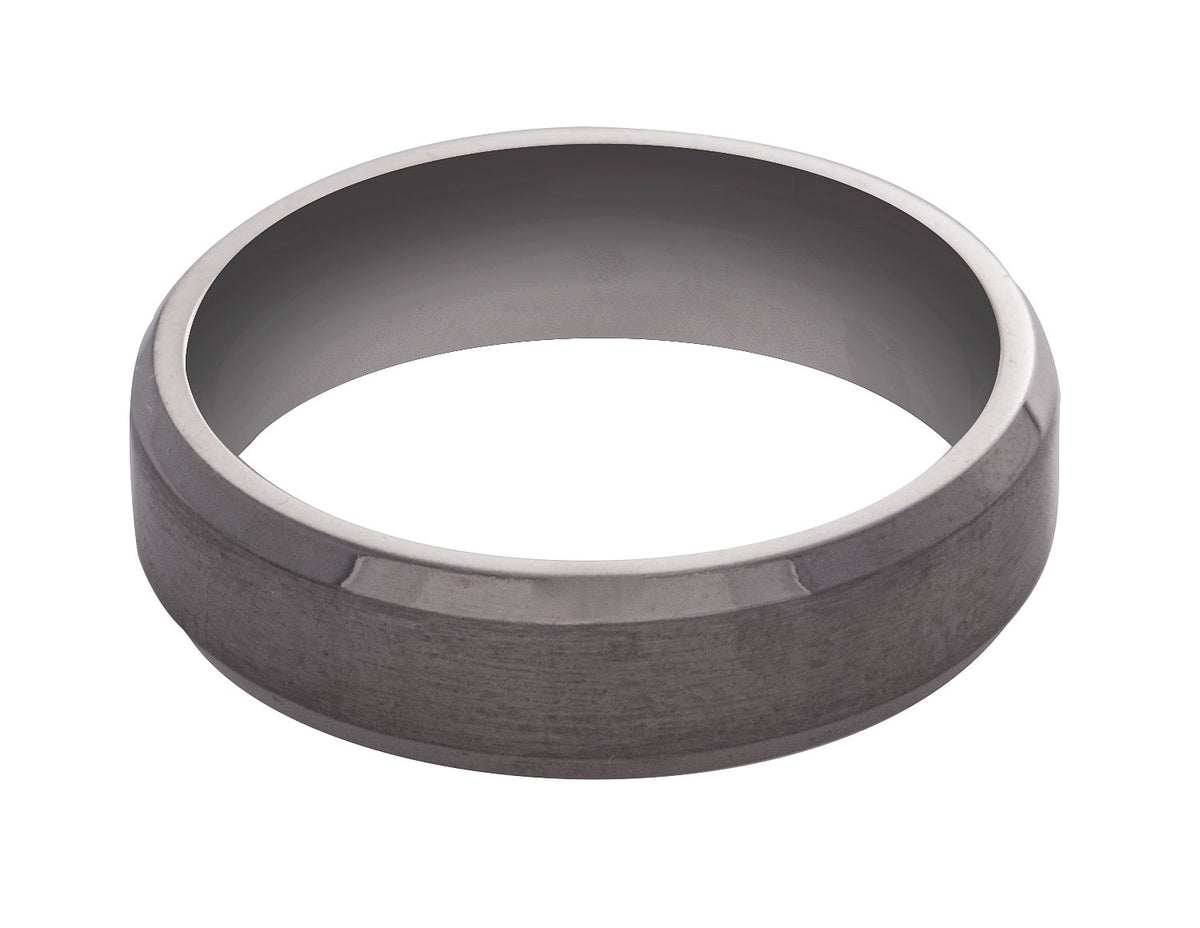 6mm Titanium Satin/Polish Men's Wedding Ring