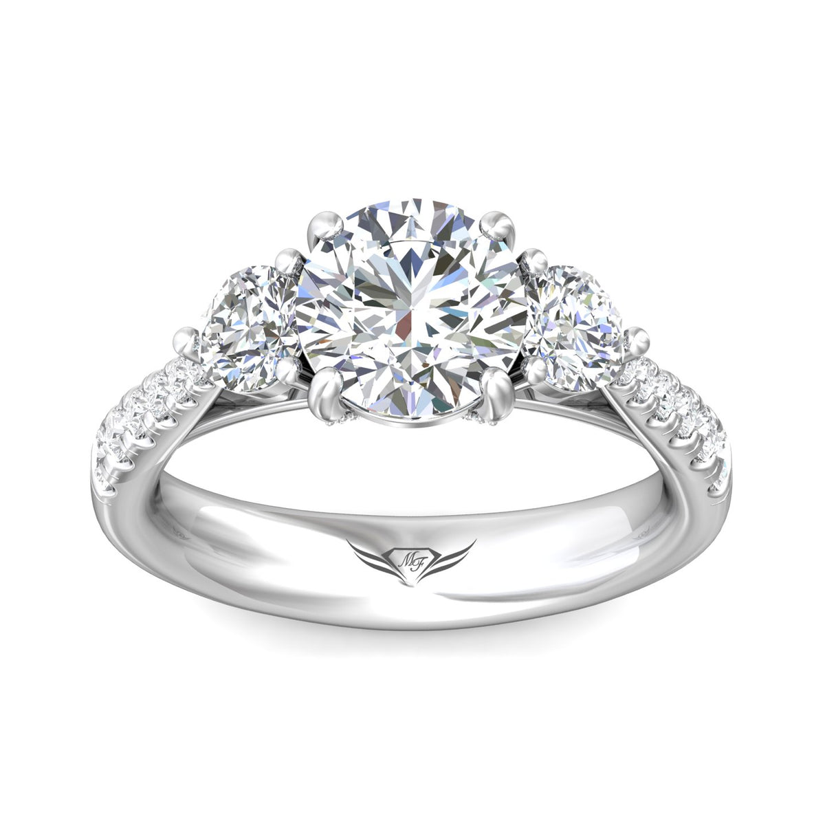 9/10ct. t.w. Diamond Engagement Ring in 14K White Gold
