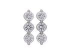 3/4ct. t.w. Newborn Lab Created 3-Stone Diamond Earrings in 14K White Gold