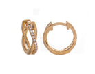 1/10ct. t.w. Diamond Crossover Hoop Huggies in 10K Yellow Gold