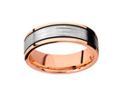 7mm Men's Wedding Ring in 14K White and Rose Gold