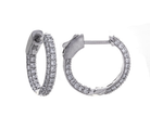 1ct. t.w. Newborn Lab Created Diamond Pave Hoop Earrings in 14K White Gold