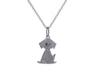 .01ct. t.w. Diamond Origami Dog Pendant in Sterling Silver