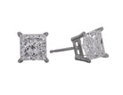 2&1/2ct. t.w. Princess Cut Diamond Stud Earrings in 14K White Gold