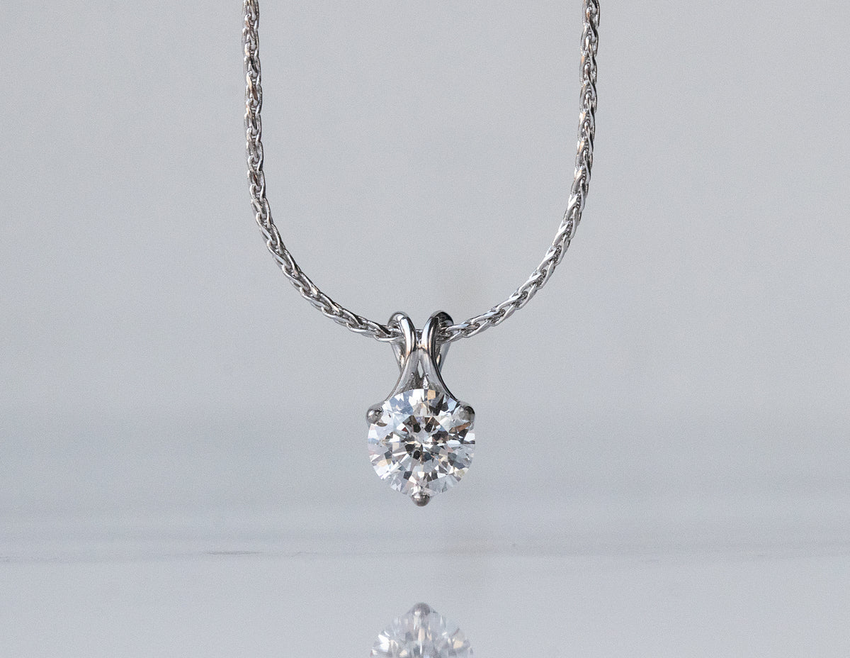 1 1/2ct. Newborn Lab Created Diamond Pendant in 14K White Gold
