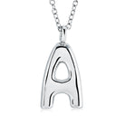 18" Stainless Steel Bubble Initial "A" Pendant
