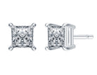 1 1/2ct. t.w. Princess Cut Diamond Stud Earrings in 14K White Gold