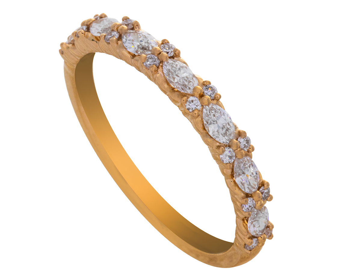 2/5ct. t.w. Marquise and Round Diamond Ring in 14K Yellow Gold