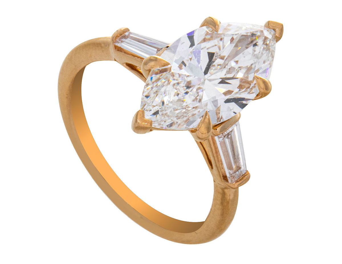 4 1/2ct. t.w. Marquise Cut Newborn Lab Created Diamond Engagement Ring in 14K Yellow Gold