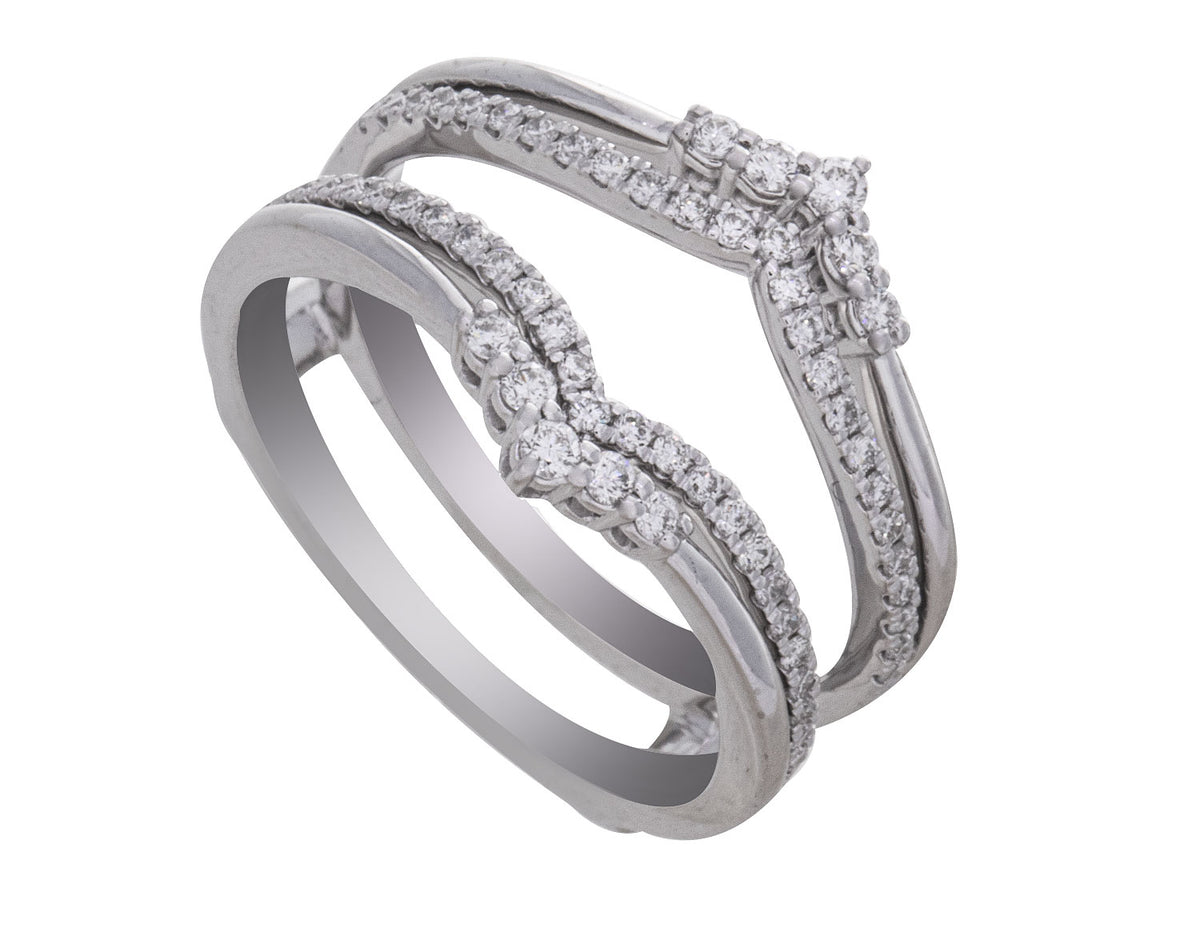 14K White Gold Wedding Guard Ring