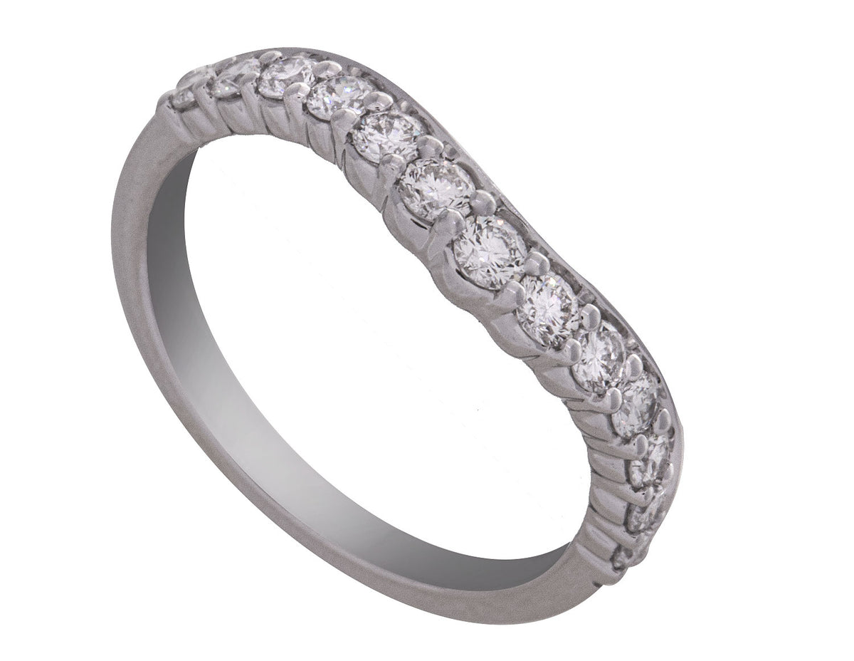 1/2ct. t.w. Chevron Diamond Anniversary Ring in 14K White Gold