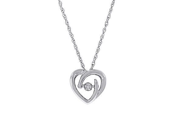 .05ct. t.w. Diamond Heart Pendant in Sterling Silver