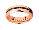 1ct. t.w. Irradiated Black Diamond Men's Wedding Ring in 14K Rose Gold