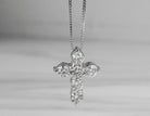 1 1/7ct. t.w. Diamond Cross Pendant in 14K White Gold