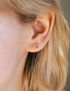 1/10ct. t.w. Diamond Open Heart Earrings in 10K Yellow Gold