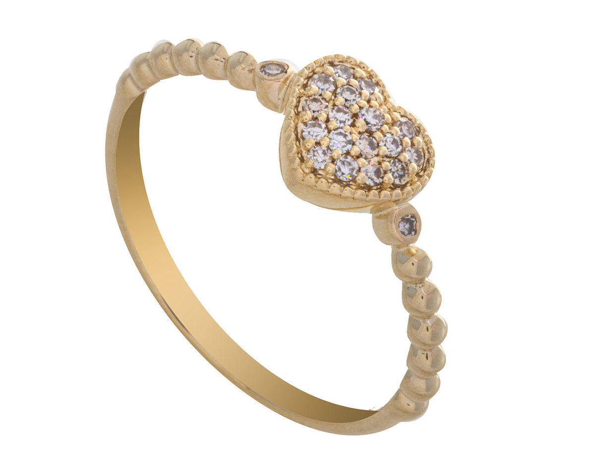 1/8ct. t.w. Diamond Heart Promise Ring in 10K Yellow Gold