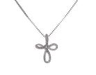 1/10ct. t.w. Diamond Cross Pendant in 10K White Gold