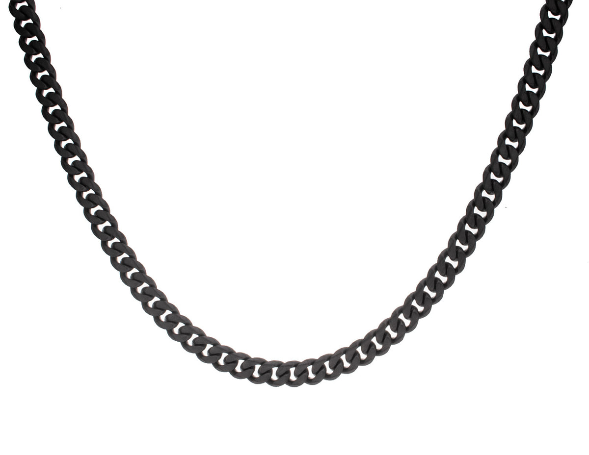 Stainless Steel/Gun-IP Matte Curb Link Chain