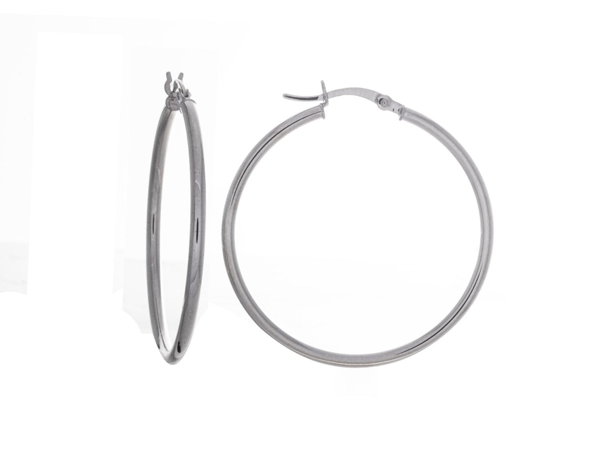 Polished Hoop Earrings in Sterling Silver