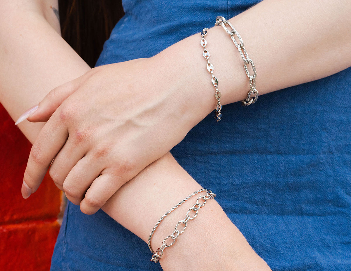 7" Stainless Steel Rope Chain Bracelet