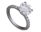 1/2ct. t.w. Round Cut Newborn Lab Created Diamond Engagement Ring in 14K White Gold