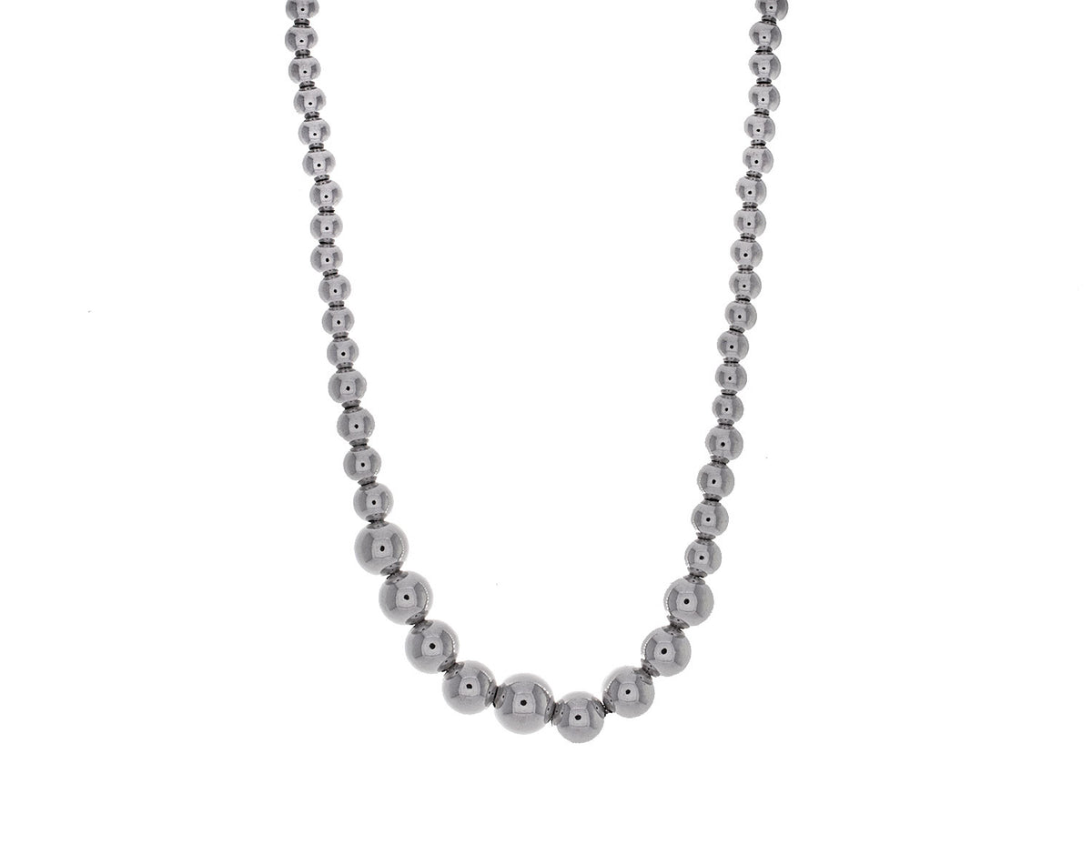 Graduated Bead Necklace in Sterling Silver