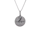 Diamond Survivor Disk Pendant in Sterling Silver