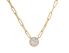1 1/2ct. Round Cut Newborn Lab Created Diamond Bezel Pendant in 14K Yellow Gold