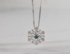 1/10ct. Blue Diamond Snowflake Pendant in Sterling Silver