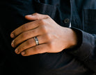 8mm Carved Pine Trees Men's Wedding Band in Cobalt Chrome