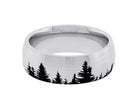 8mm Carved Pine Trees Men's Wedding Band in Cobalt Chrome