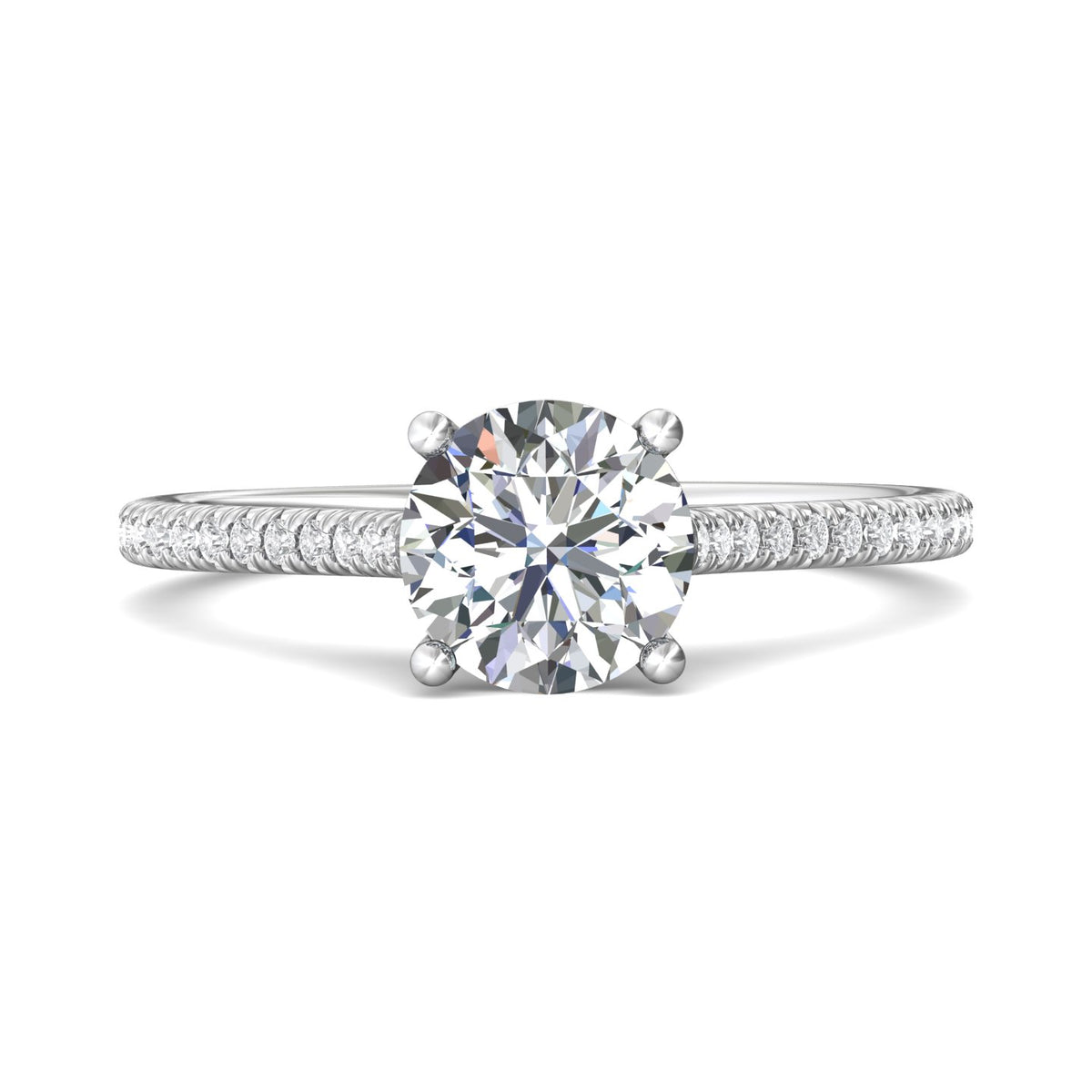 1/5ct. t.w. Round Cut Diamond Engagement Ring in 14K White Gold