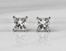 1&1/2ct. t.w. Princess Cut Diamond Stud Earrings in 14K White Gold