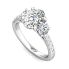 1 1/8ct. t.w. Half Moon & Round Diamond Engagement Ring in 14K White Gold