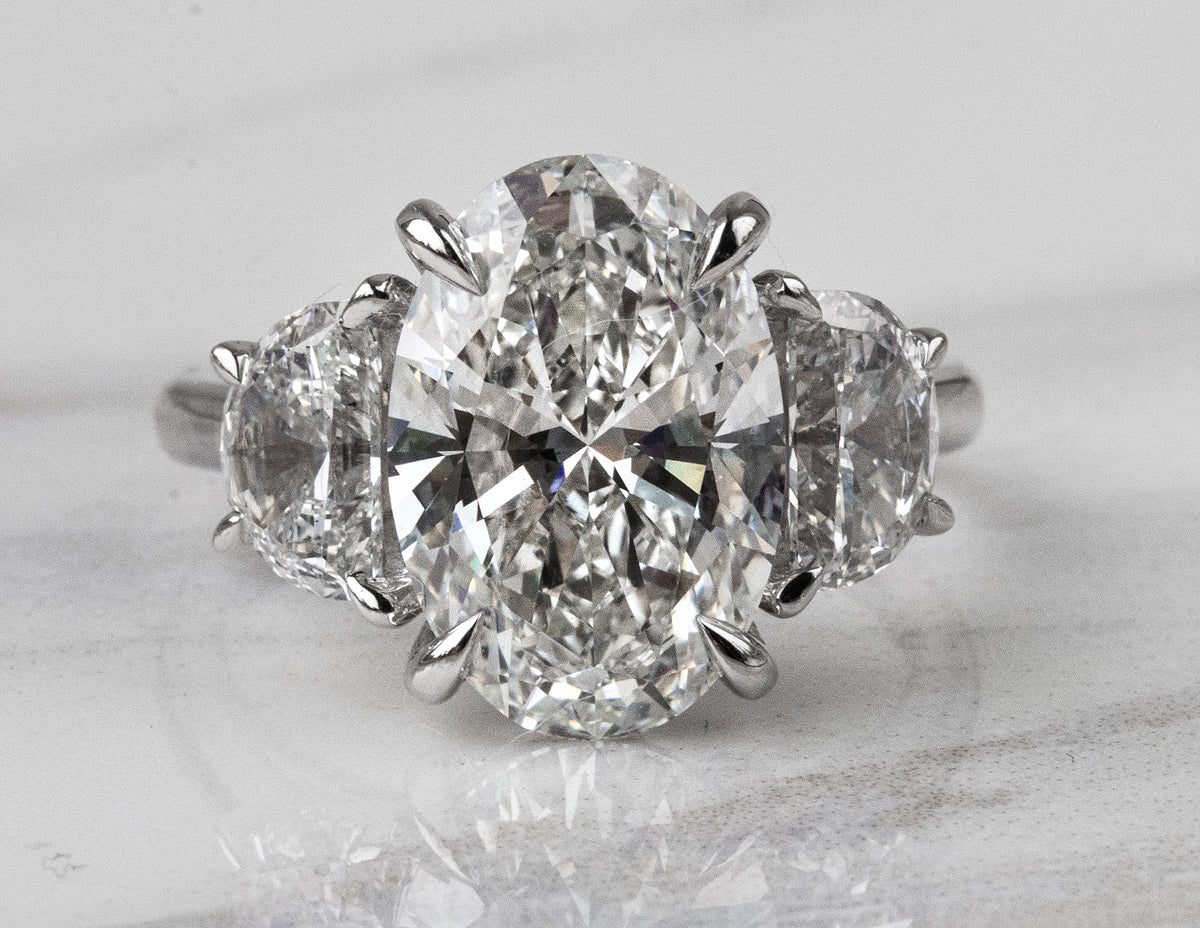 6 1/2ct. t.w. Oval Cut Newborn Lab Created Diamond Engagement Ring in 14K White Gold