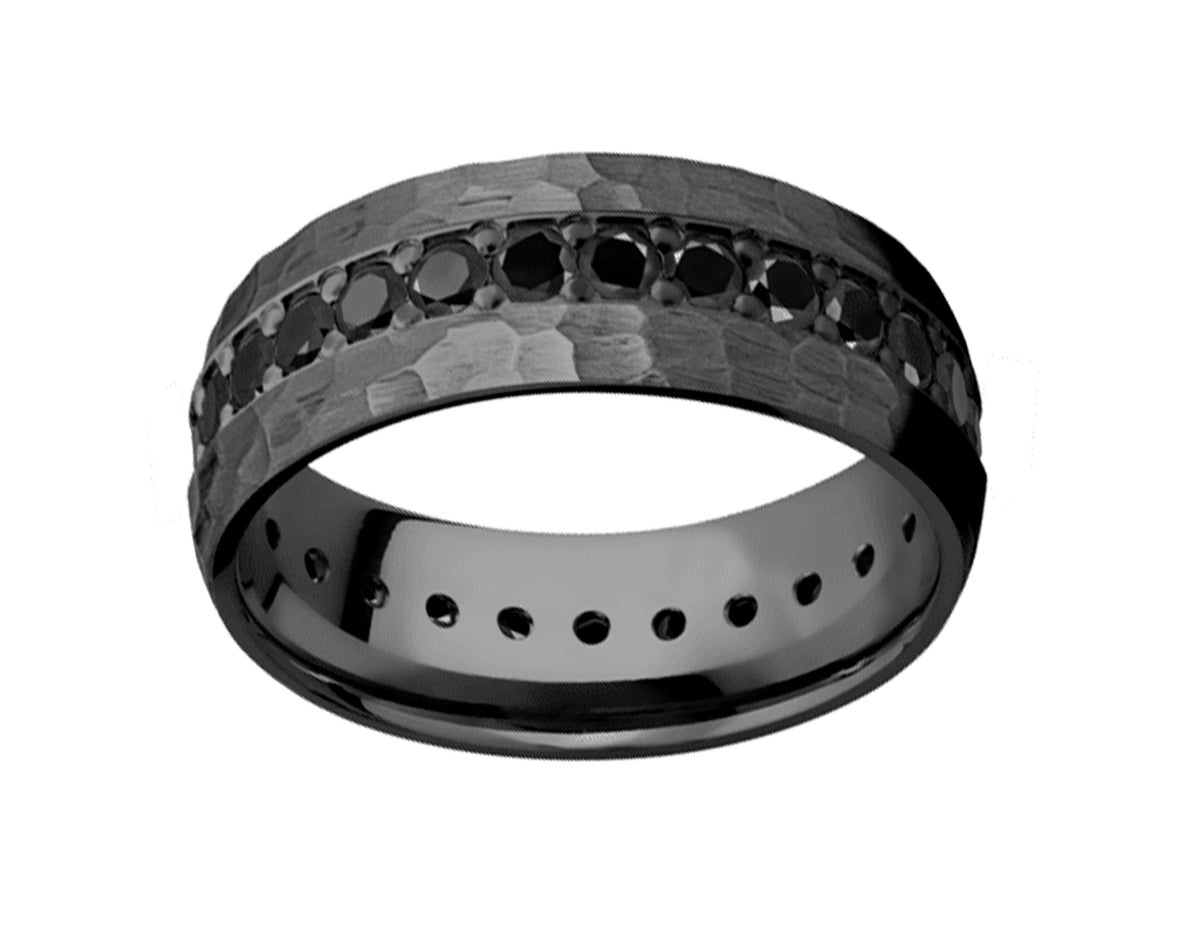 1 1/3ct. t.w. Irradiated Black Diamond Men's Wedding Ring in Black Zirconium