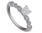 7/8ct. t.w. Cushion Cut Diamond Engagement Ring in 14K White Gold