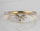 1/4ct. t.w. Curved Diamond Anniversary Ring in 14K Yellow Gold