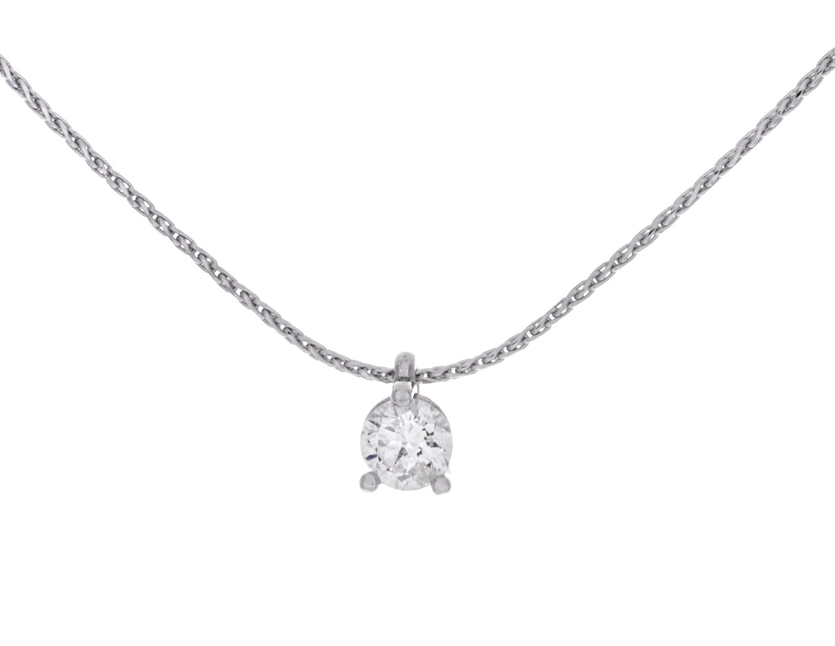 1/3ct. Raindrop Diamond Pendant in 14K White Gold