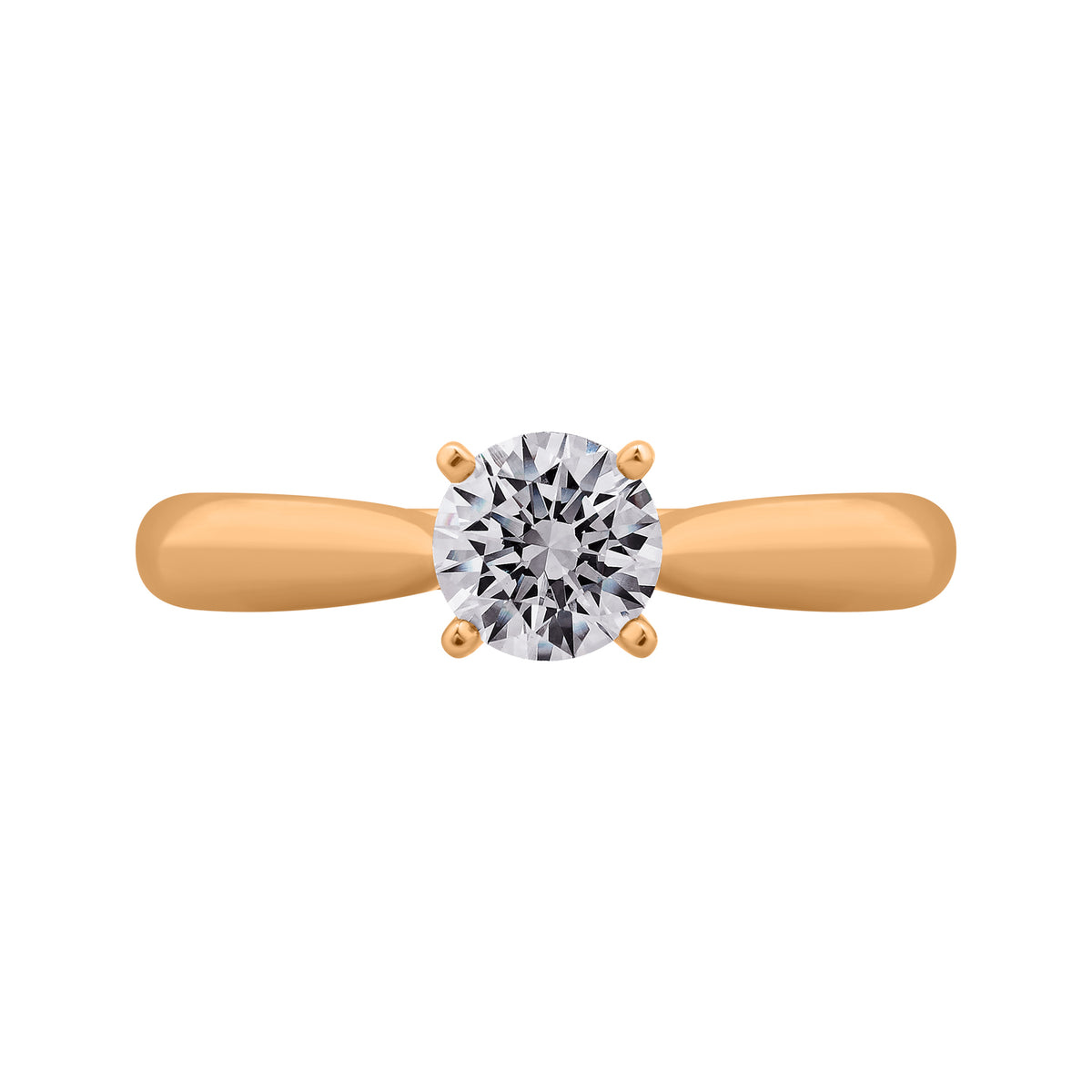 3mm Solitaire Engagement Ring in 14K Yellow Gold