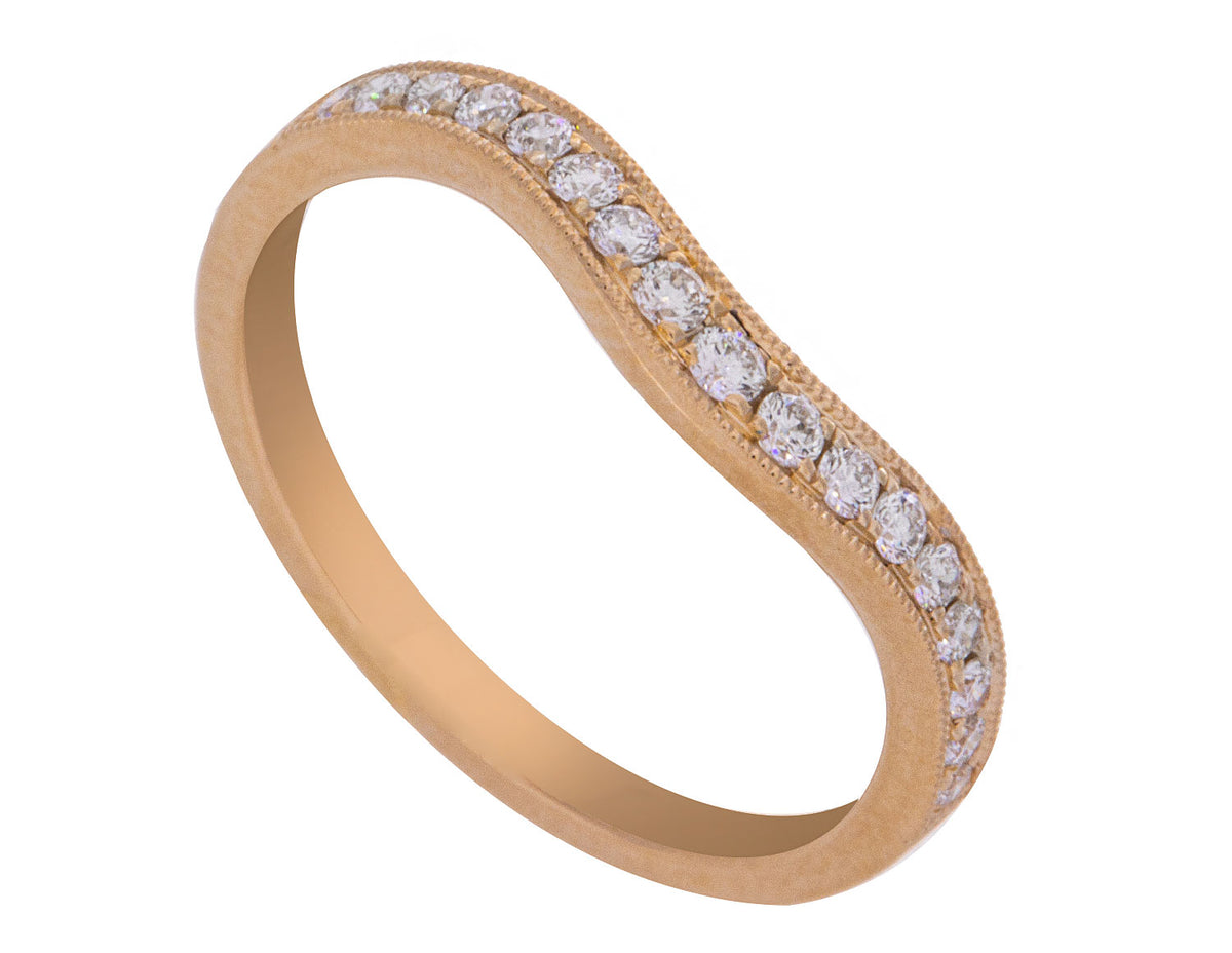 1/5ct. t.w. Chevron Diamond Anniversary Ring in 14K Yellow Gold