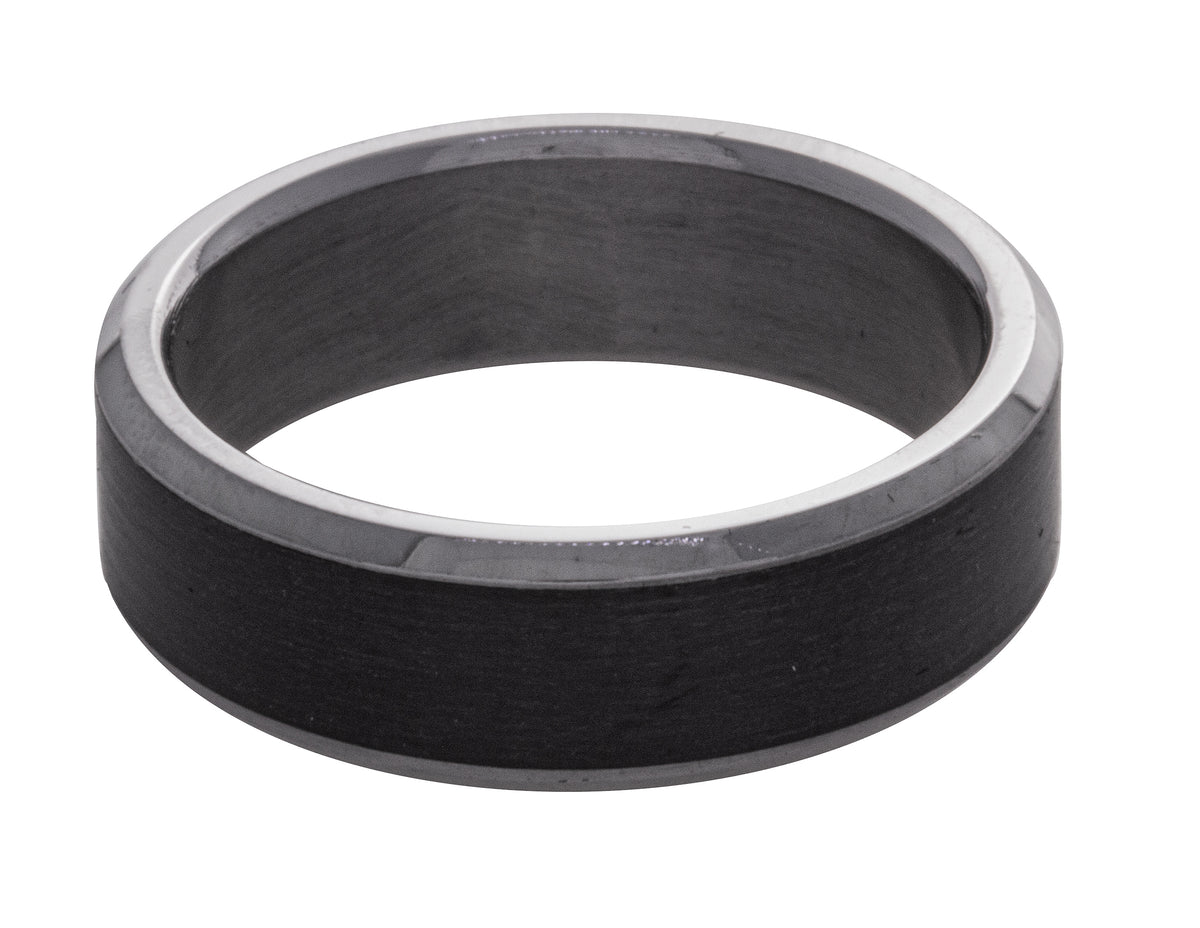 7mm Tantalum and Black Carbon Fiber Men's Wedding Ring