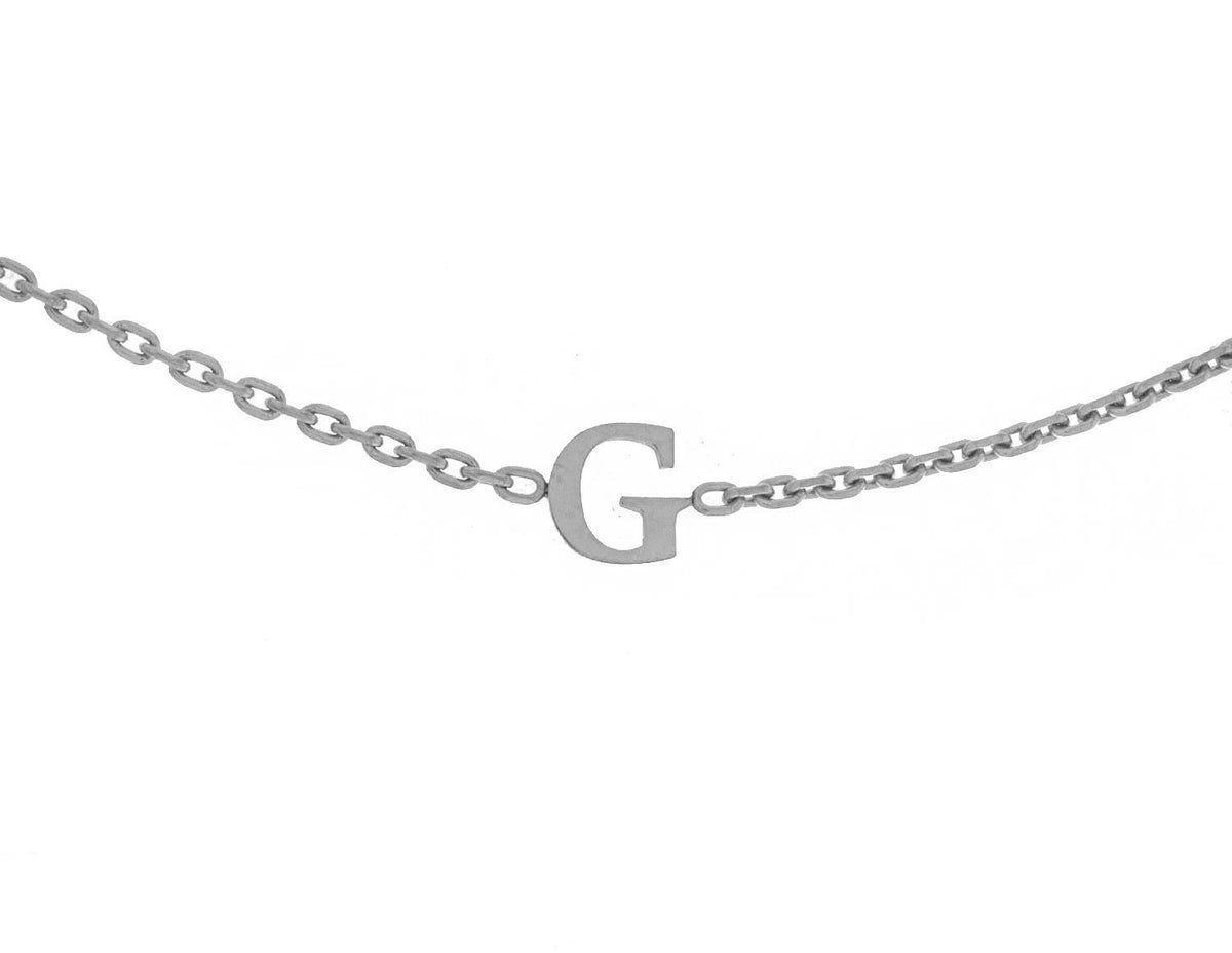 Block Letter G Initial Bracelet in Stainless Steel