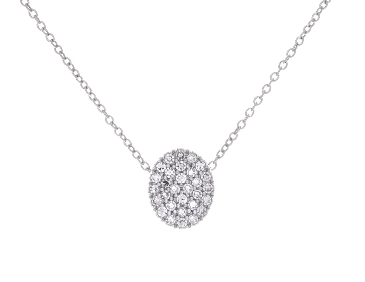 1/6ct. t.w. Oval Shape Newborn Lab Created Diamond Fashion Pendant in Sterling Silver