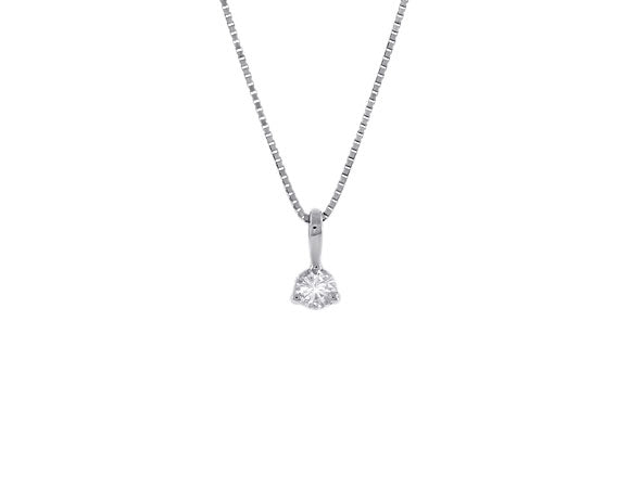 1/8ct. Kessler 81 Solitaire Diamond Pendant in14K White Gold