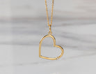 .01ct. Diamond Open Heart Pendant in 14K Yellow Gold